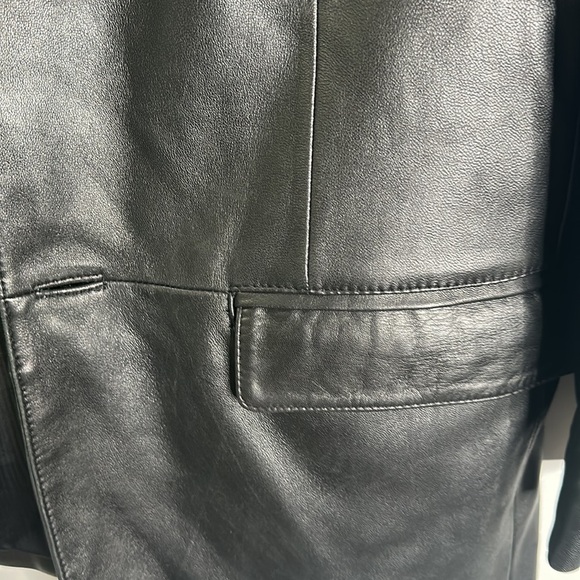 Jones New York black leather jacket blazer size 38R matrix goth classic - Picture 6 of 13